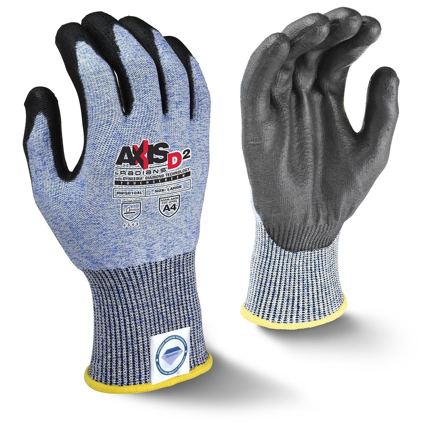 Blue String Knit Gloves - Radians - Cut Resistant