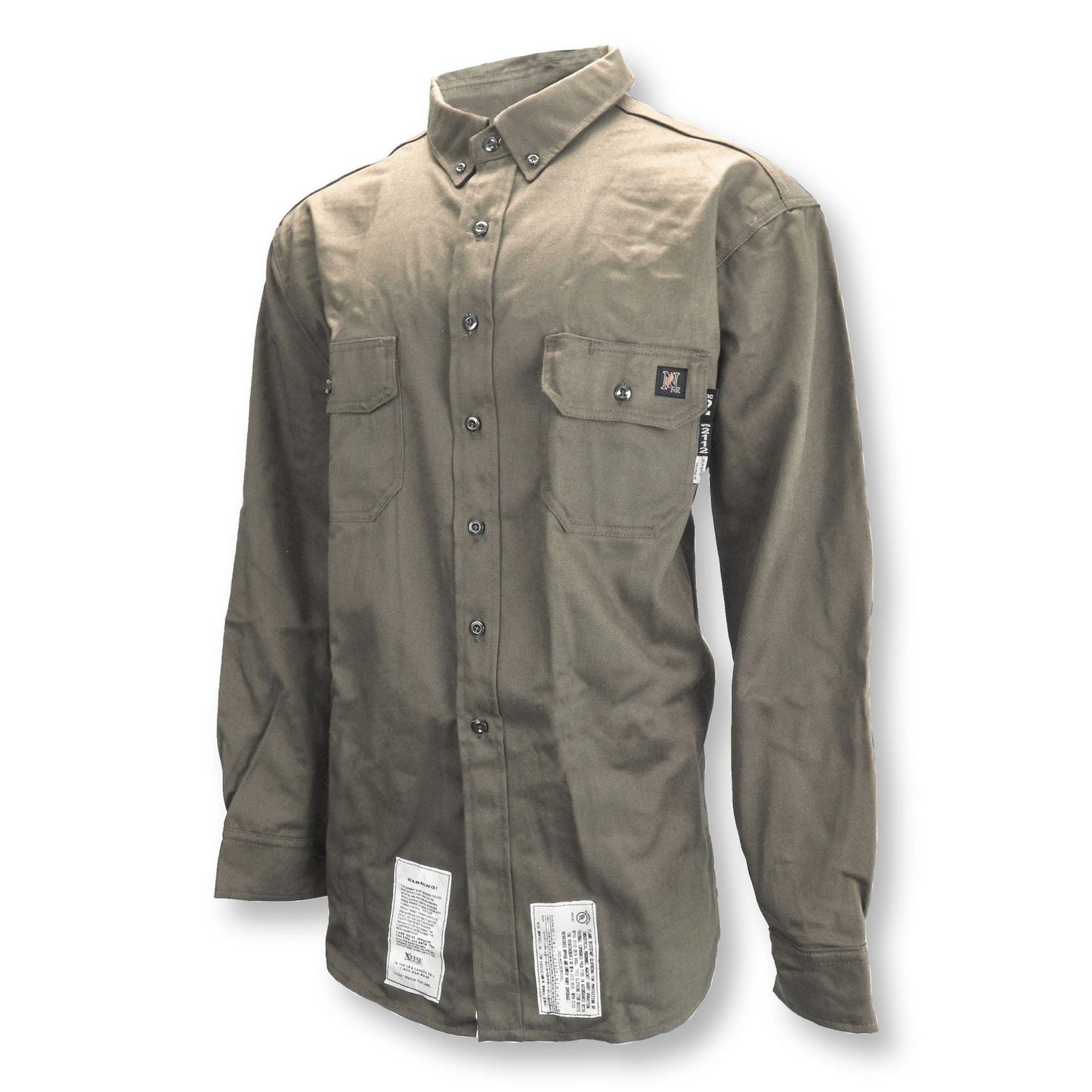 Khaki Button Up Shirt - Neese - Long Sleeve FR