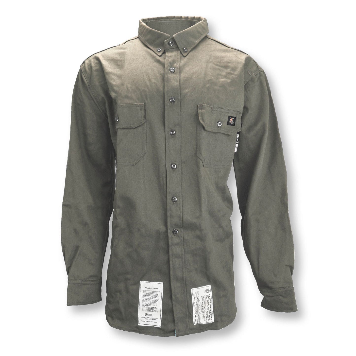 Khaki Button Up Shirt - Neese - Long Sleeve FR