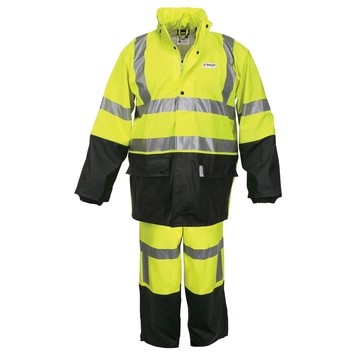 Yellow/Lime Rain Suits - MCR Safety - High-Visibility