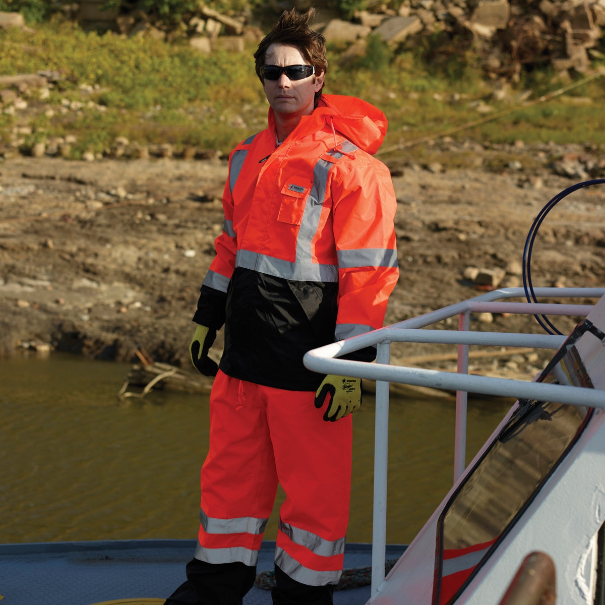 Orange Rain Jacket - MCR Safety - Breathable Waterproof