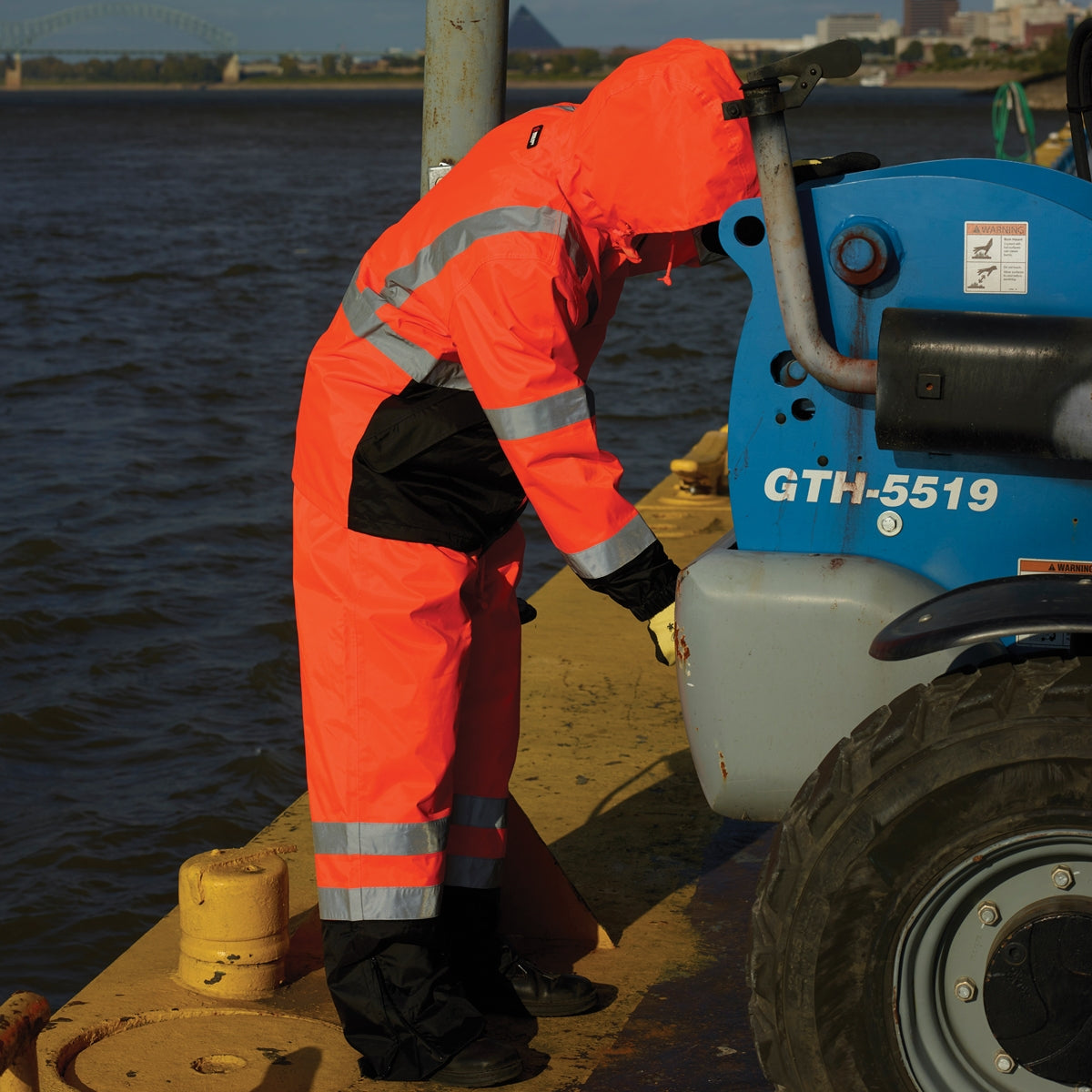 Orange/Black Rain Pants - MCR Safety - Waterproof Polyurethane