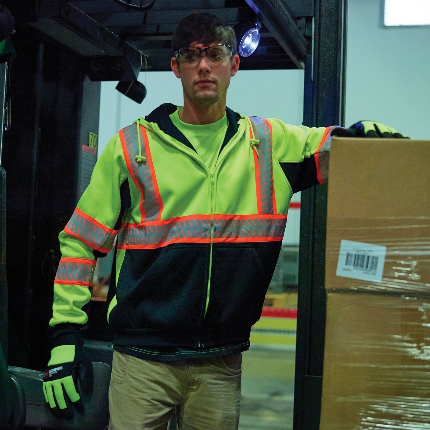 Yellow/Lime Safety Sweatshirt - MCR Safety - Reflective Design