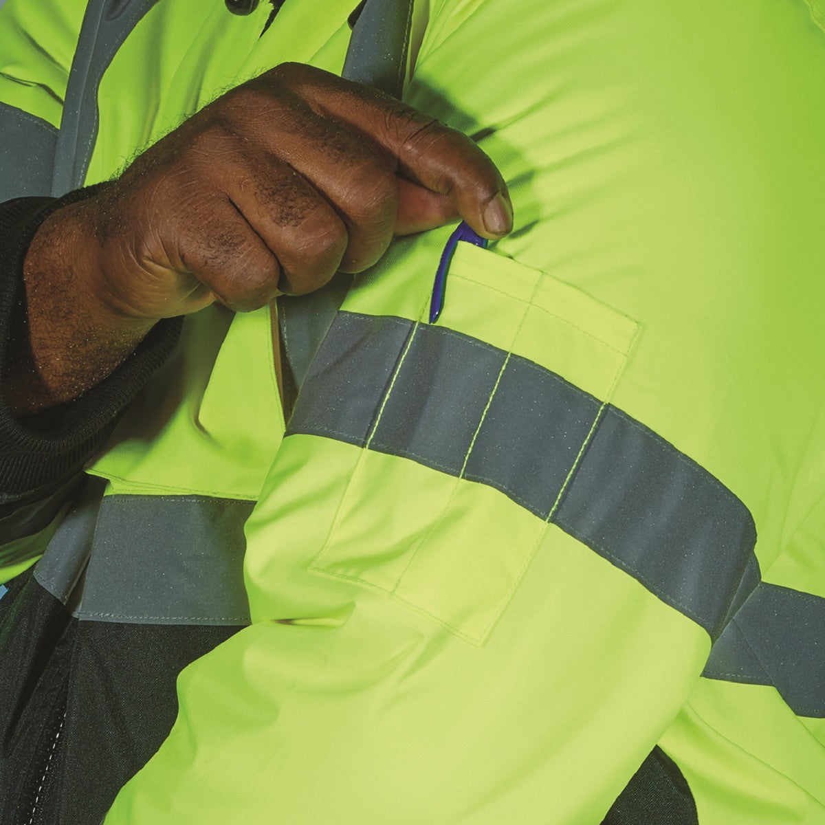 Yellow/Lime Safety Jacket - MCR Safety - Luminator Bomber