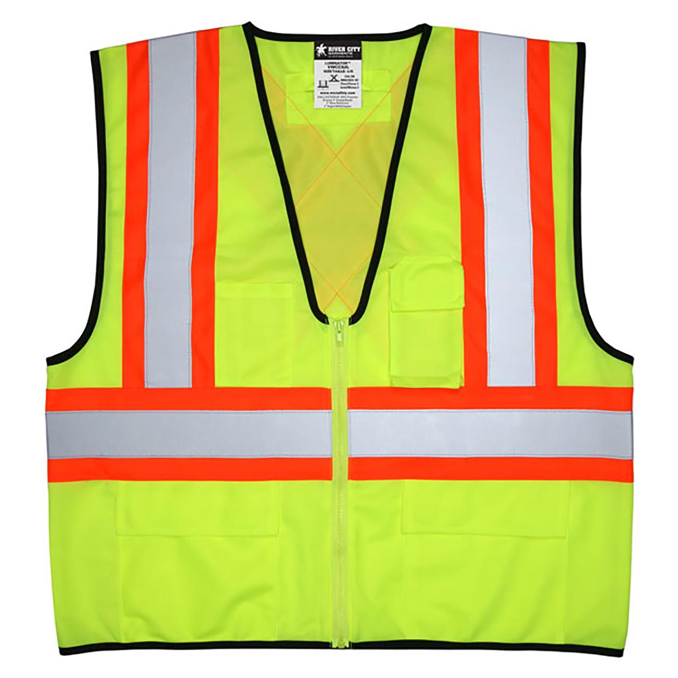 Yellow/Lime Safety Vest - MCR Safety - Reflective Design