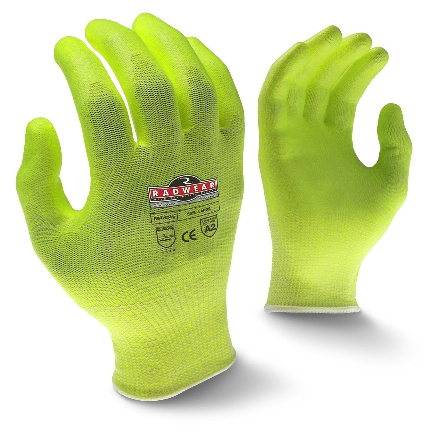 Yellow/Lime Knit Gloves - Radians - Cut Resistant Grip