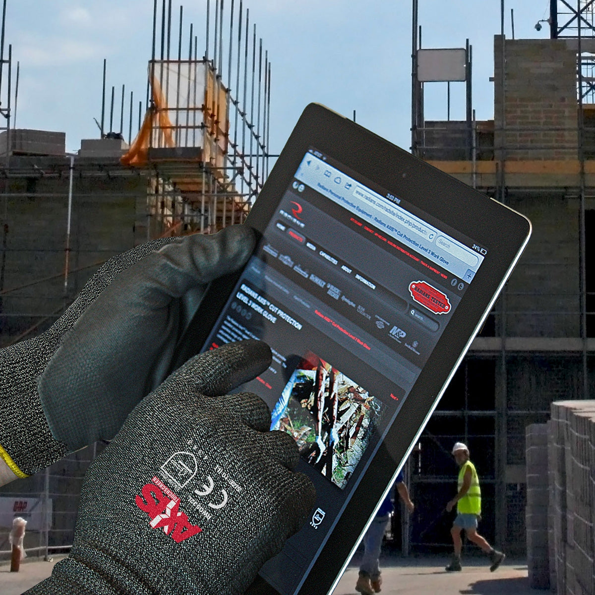 Black String Knit Gloves - Radians - Touchscreen Design