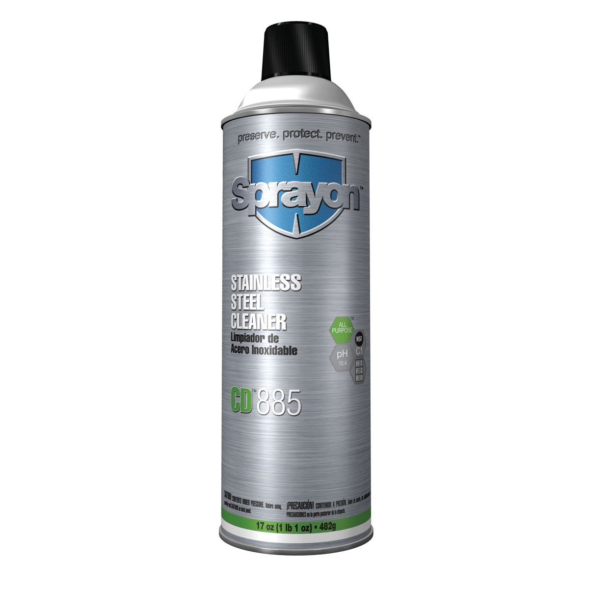 17 oz Aerosol Industrial Safety - Sprayon - Stainless Cleaner