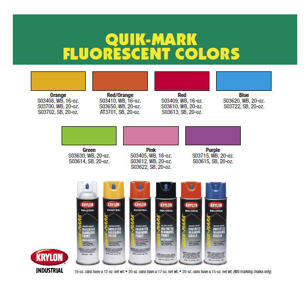 20 oz Inverted Marking Paint - Krylon - Fluorescent Red