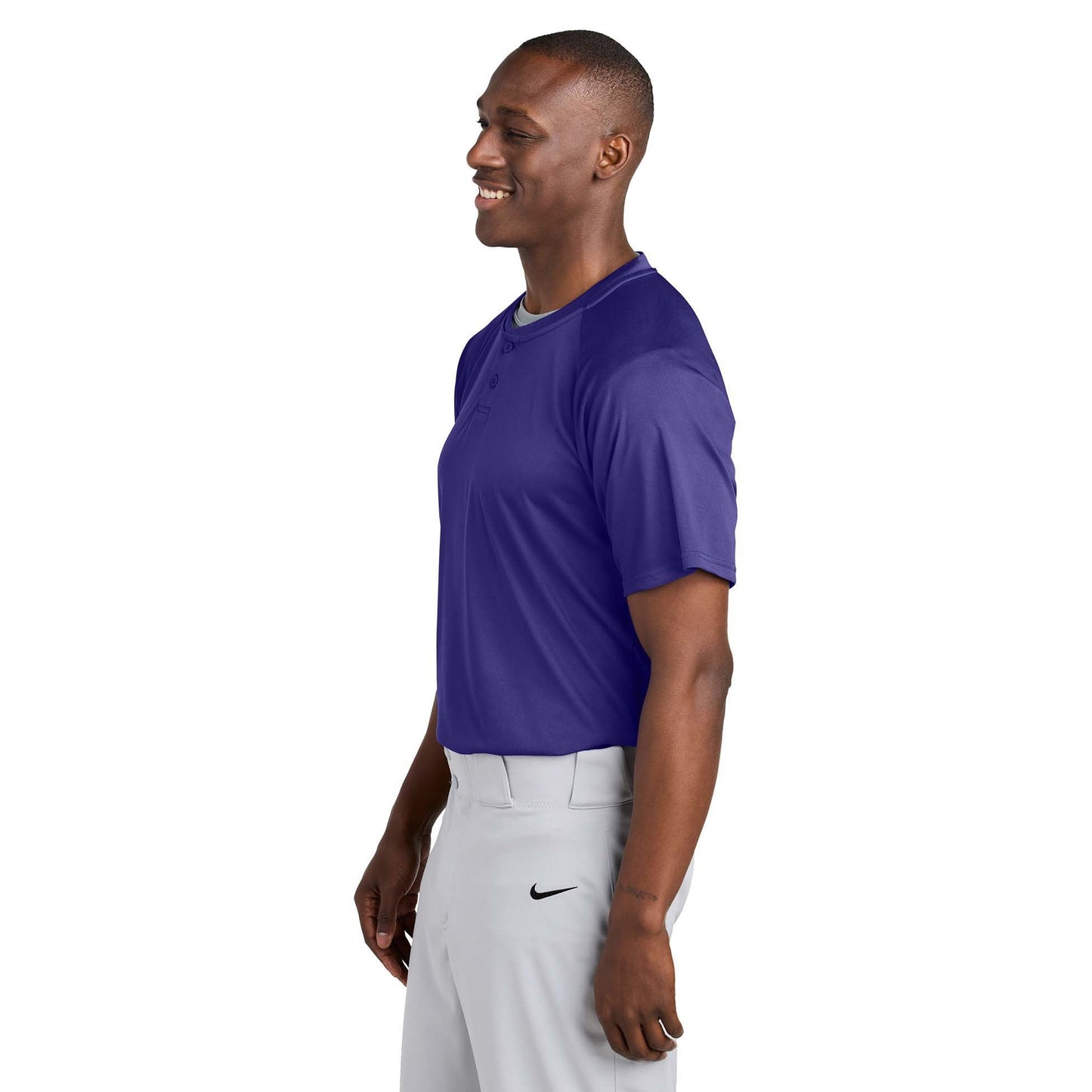 Black Henley Shirt - Sport-Tek - Soft Polyester