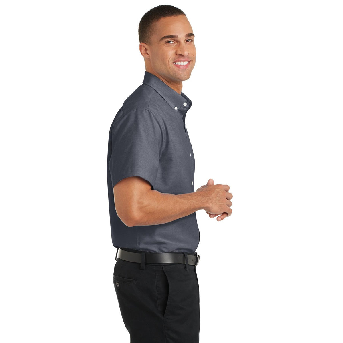 Black Button Up Shirts - Port Authority - Soft Oxford