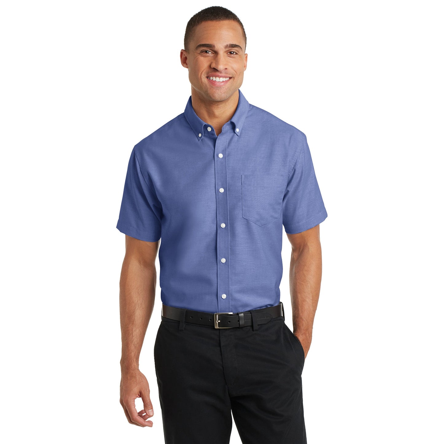 Black Button Up Shirts - Port Authority - Soft Oxford