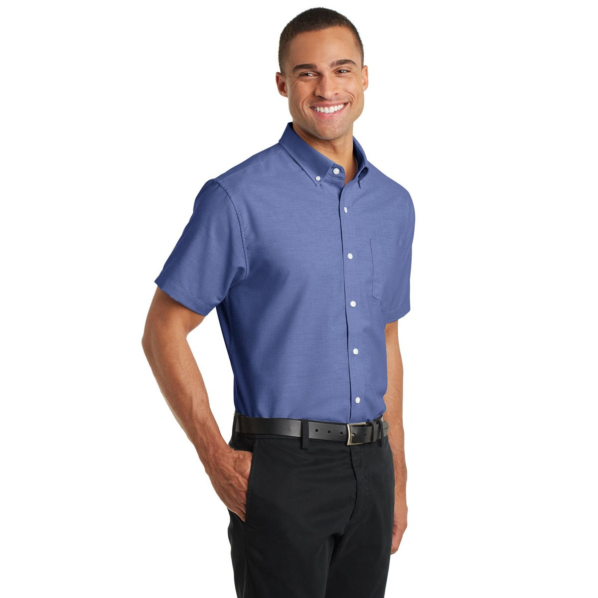 Black Button Up Shirts - Port Authority - Soft Oxford