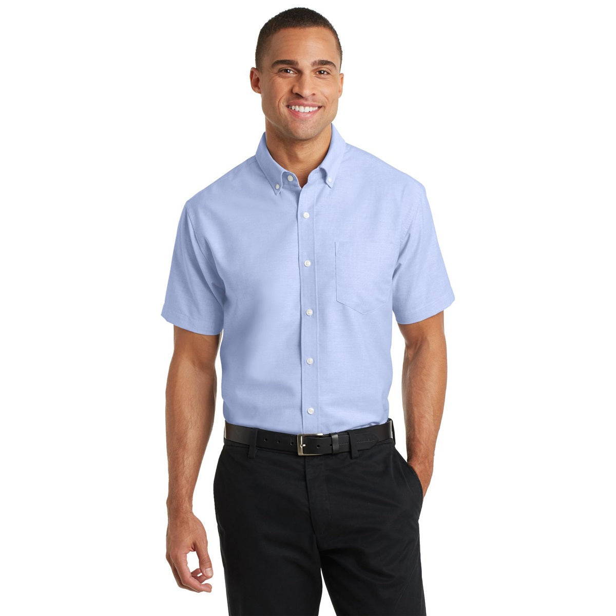 Black Button Up Shirts - Port Authority - Soft Oxford