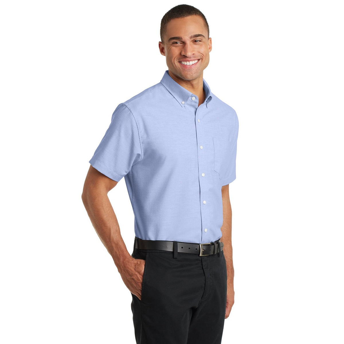 Black Button Up Shirts - Port Authority - Soft Oxford