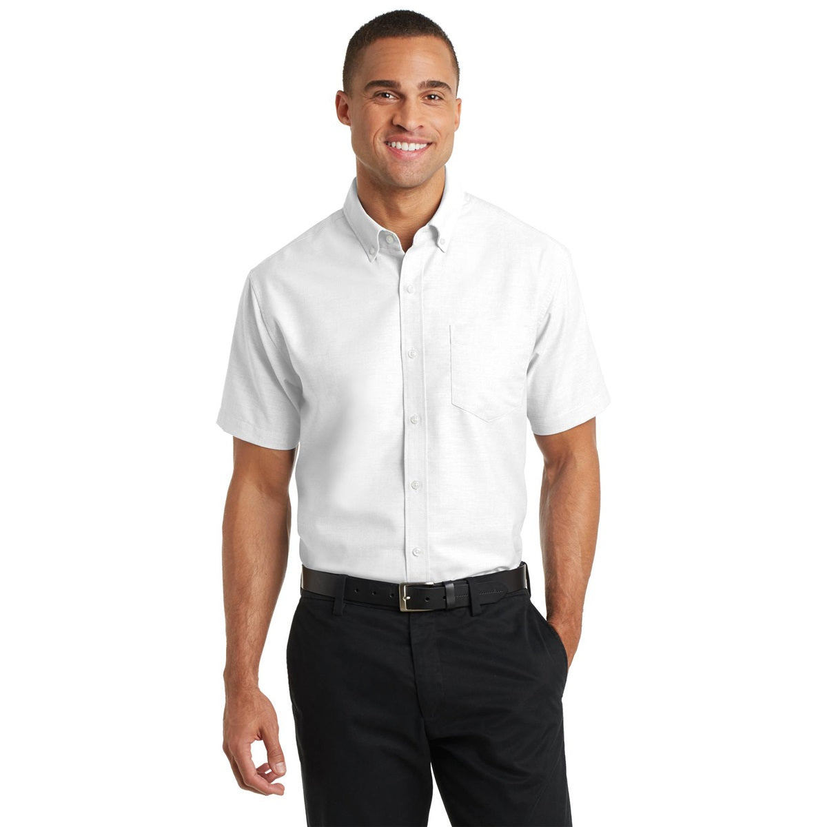 Black Button Up Shirts - Port Authority - Soft Oxford