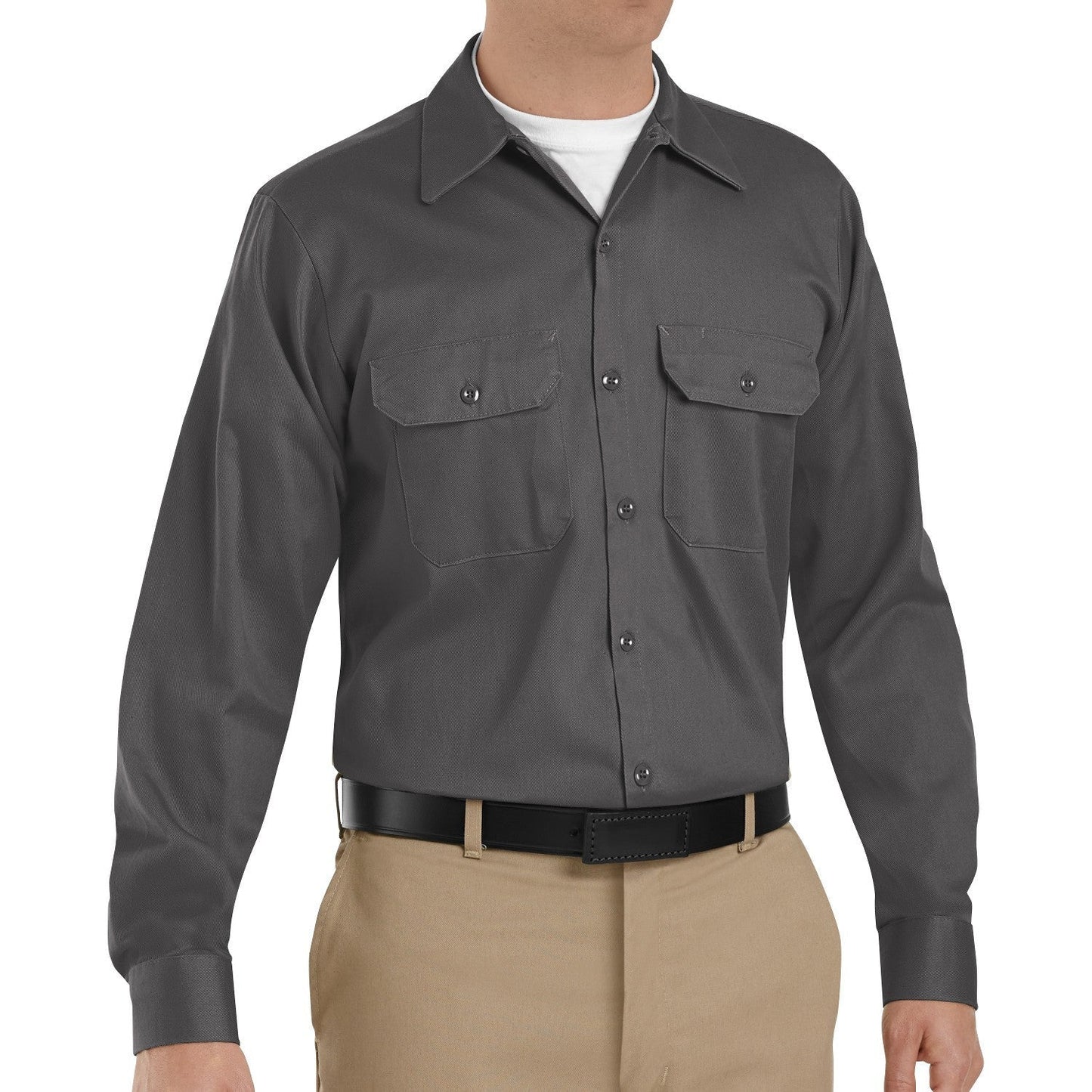 Charcoal Button Up Shirts - Red Kap - Heavyweight Cotton