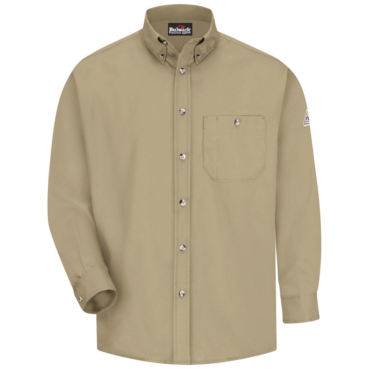Khaki Button Down Shirt - Bulwark FR - Lightweight Design