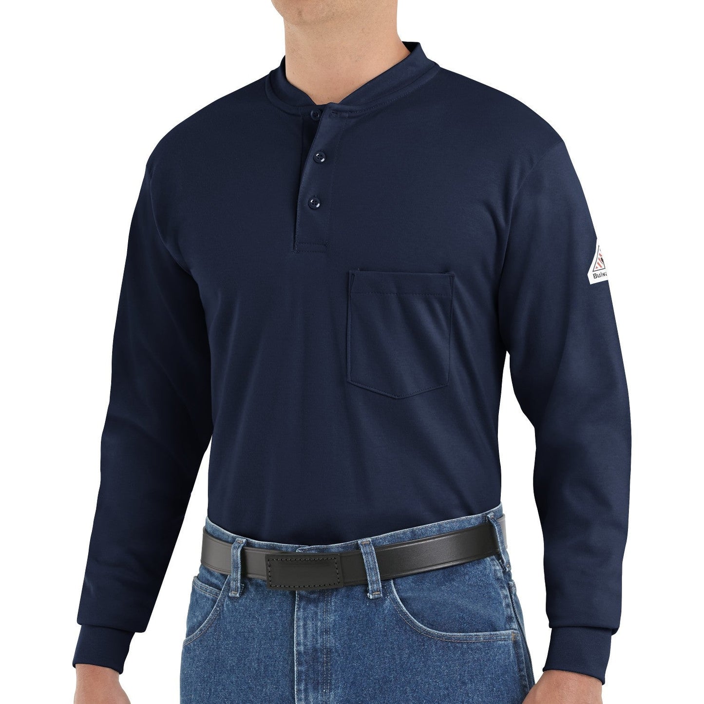 Charcoal Henley Shirt - Bulwark FR - Lightweight Cotton