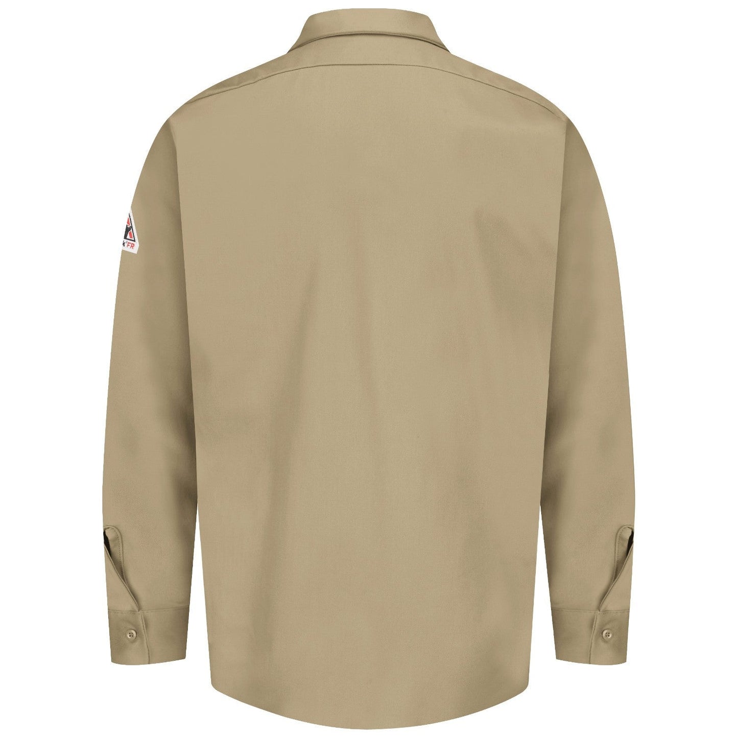 Khaki Button Up Shirt - Bulwark FR - Midweight Cotton