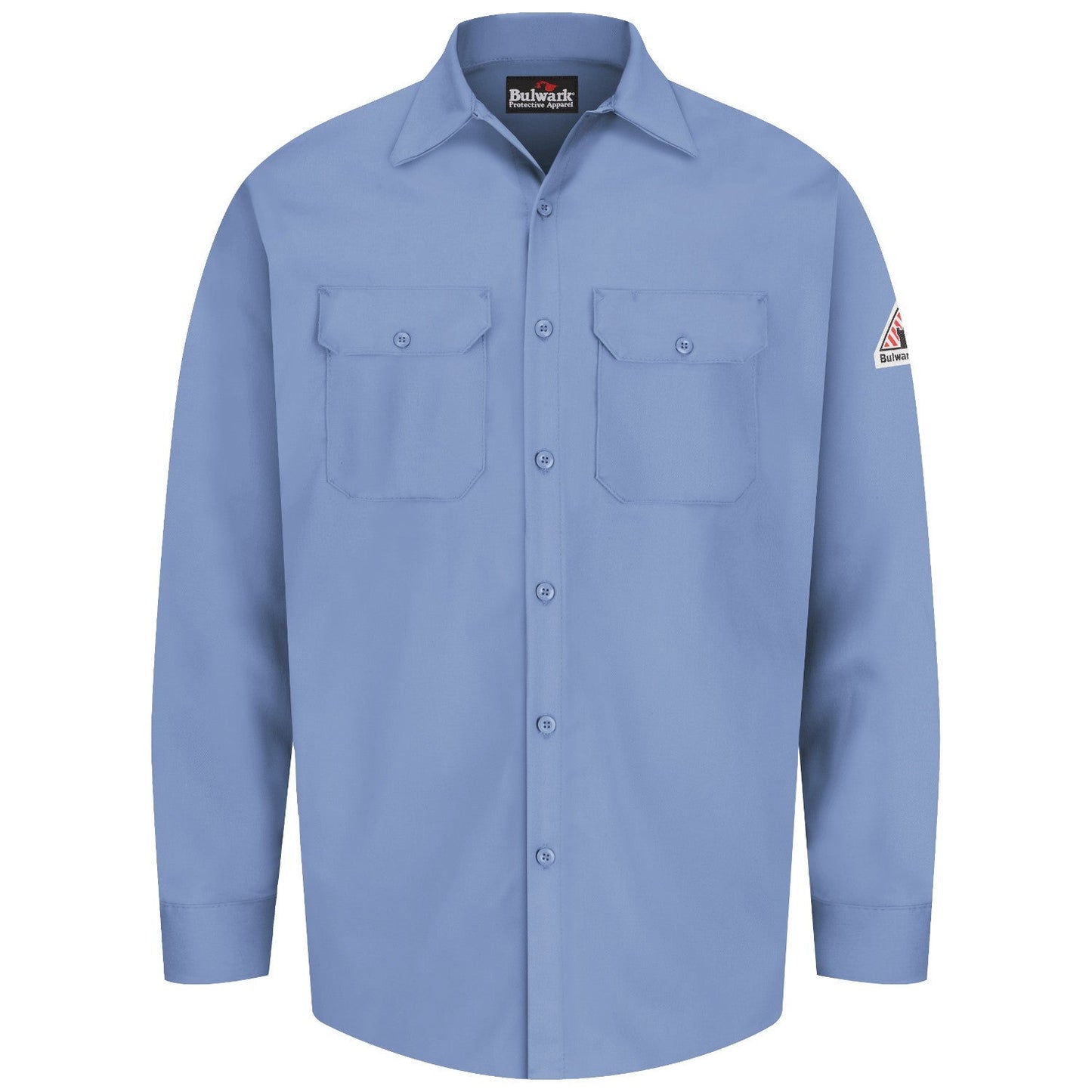 Khaki Button Up Shirt - Bulwark FR - Midweight Cotton