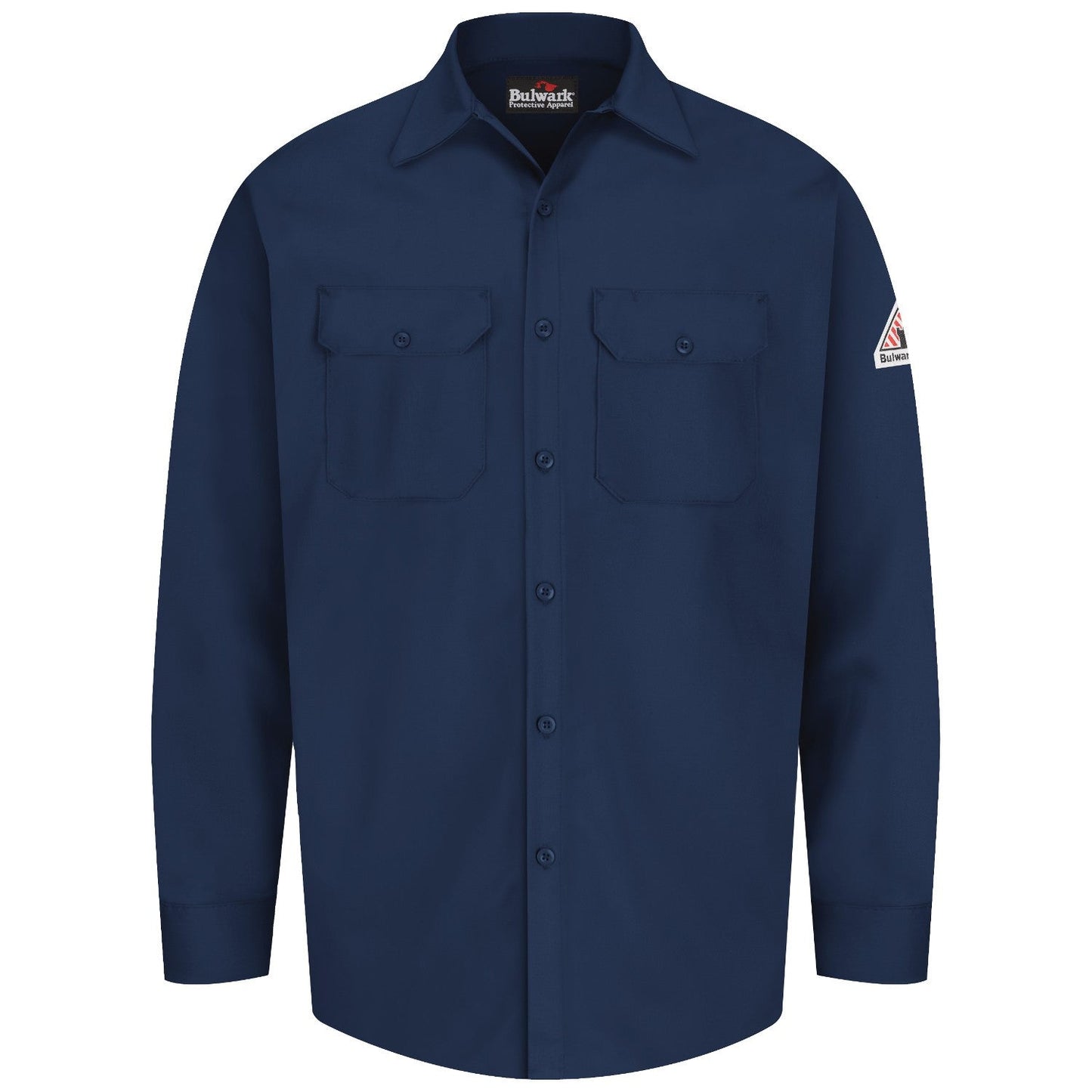 Khaki Button Up Shirt - Bulwark FR - Midweight Cotton