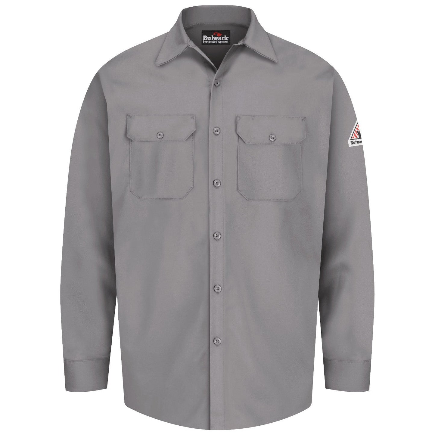 Khaki Button Up Shirt - Bulwark FR - Midweight Cotton