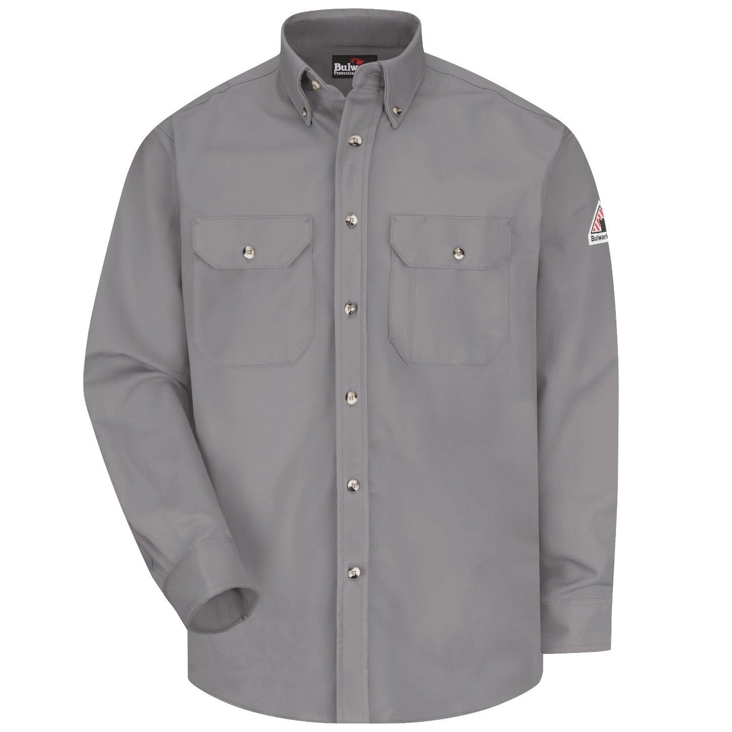 Grey Button Down Shirt - Bulwark FR - Midweight Comfort