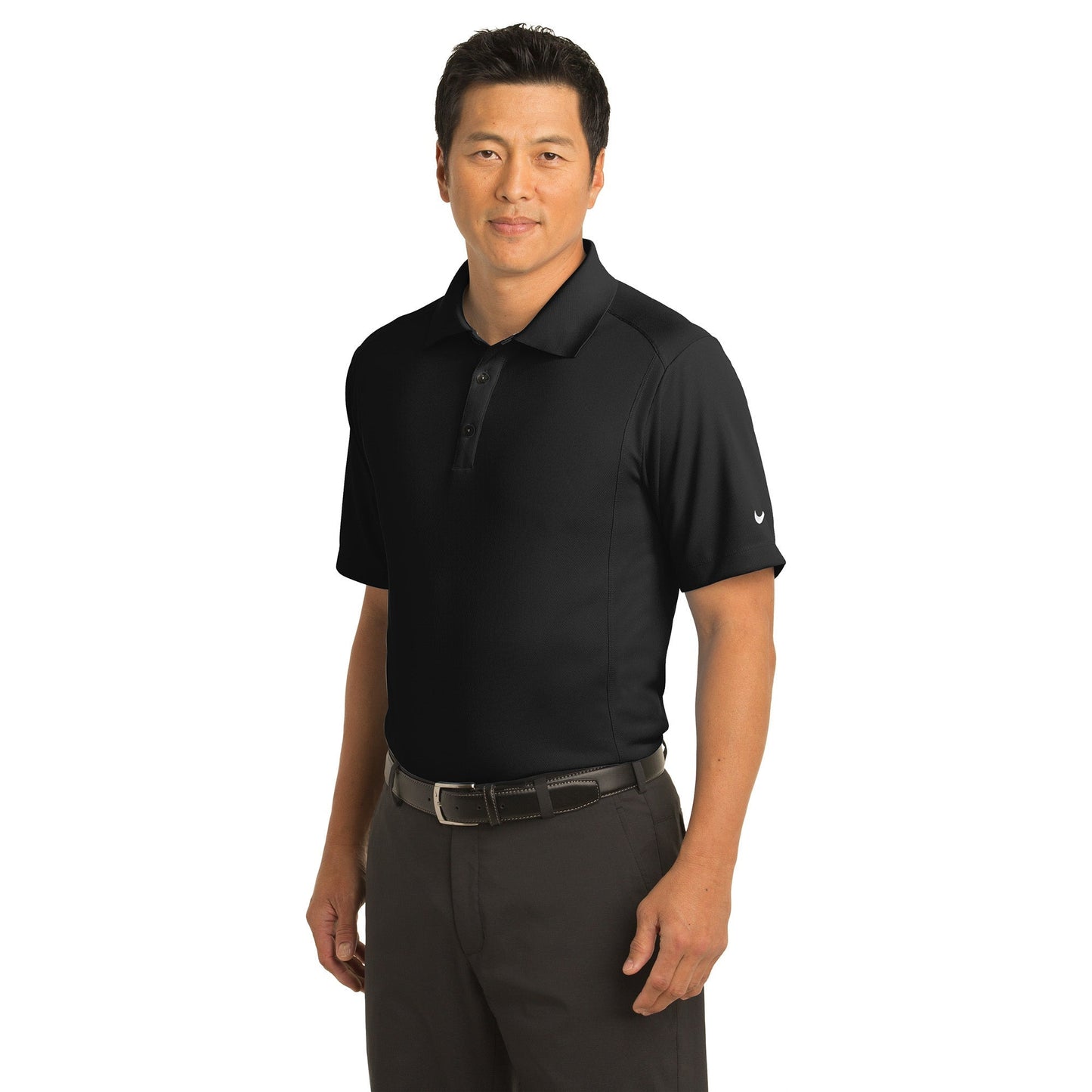 Black Polo Shirt - Nike - Dri-FIT Fabric Design