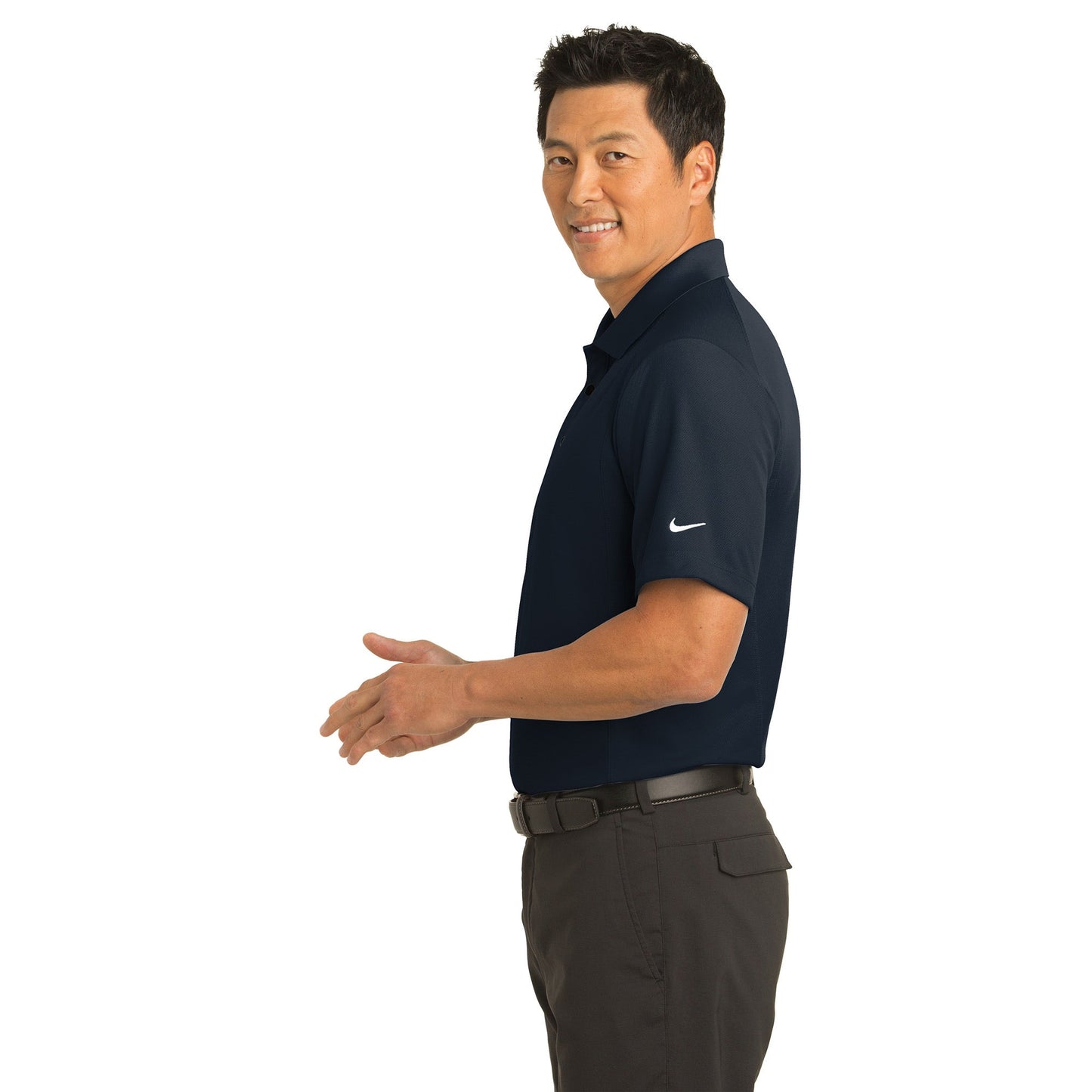 Black Polo Shirt - Nike - Dri-FIT Fabric Design
