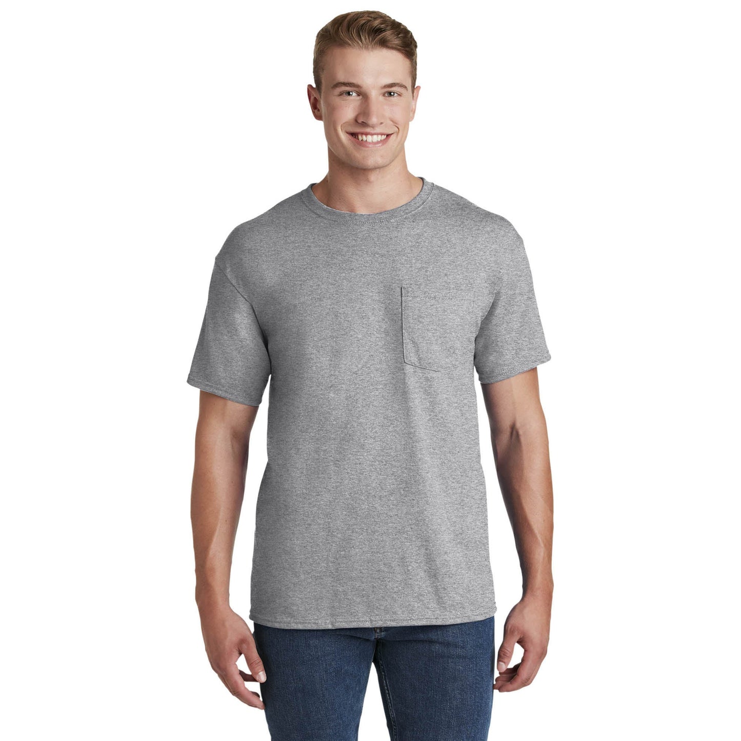 Athletic Heather T-Shirts - Jerzees - Pocket Design - Quality Fabric