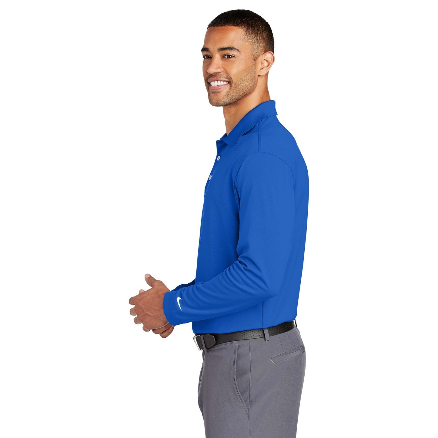 Anthracite Polo Shirt - Nike - Long Sleeve Comfort