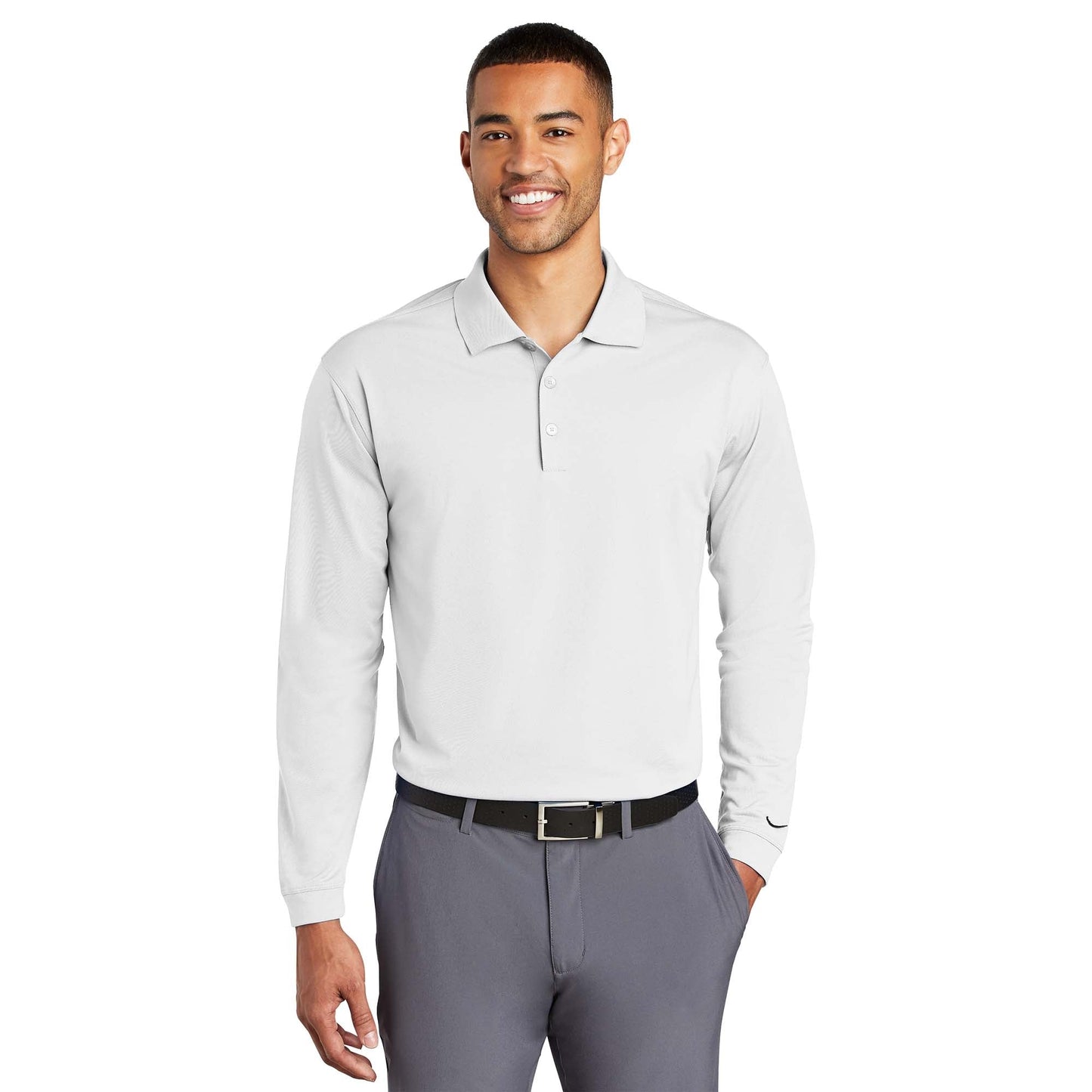 Anthracite Polo Shirt - Nike - Long Sleeve Comfort