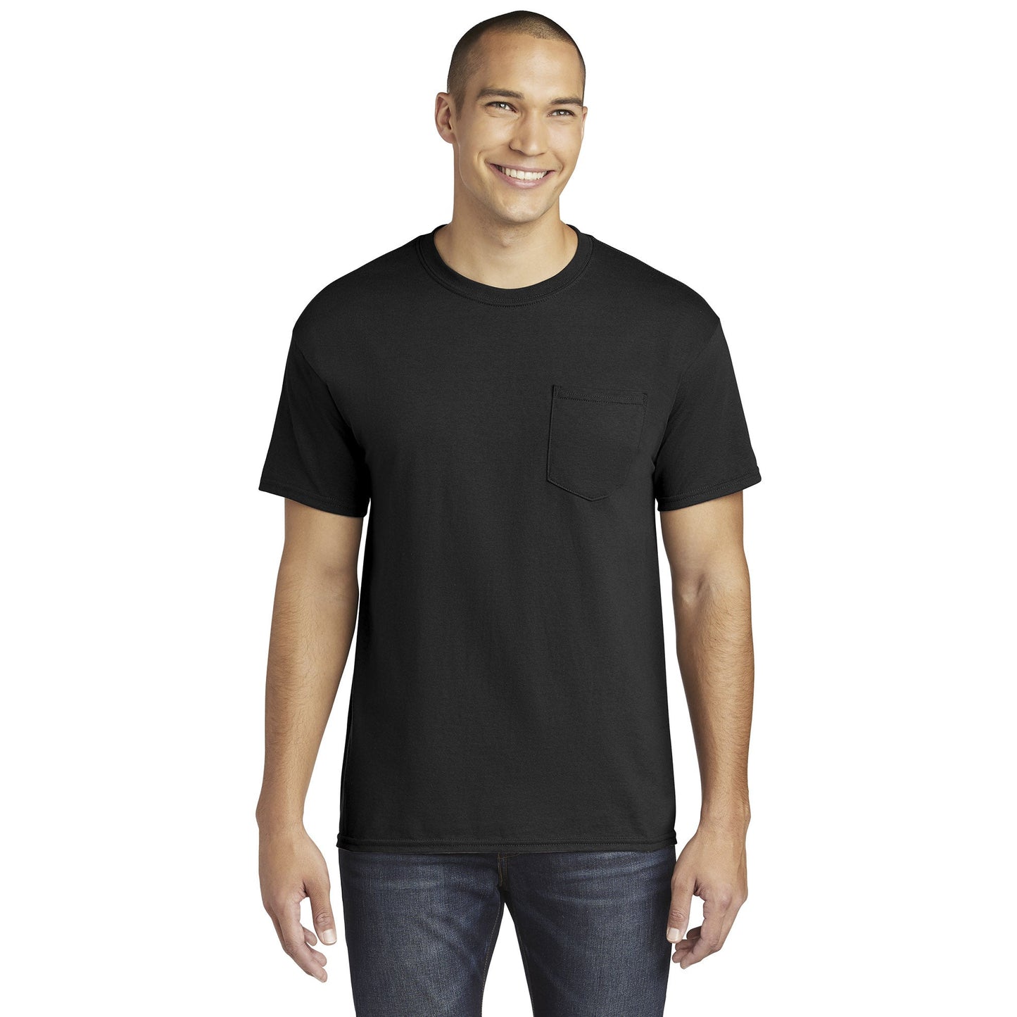 Black T-Shirts - Gildan - Heavy Cotton Pocket