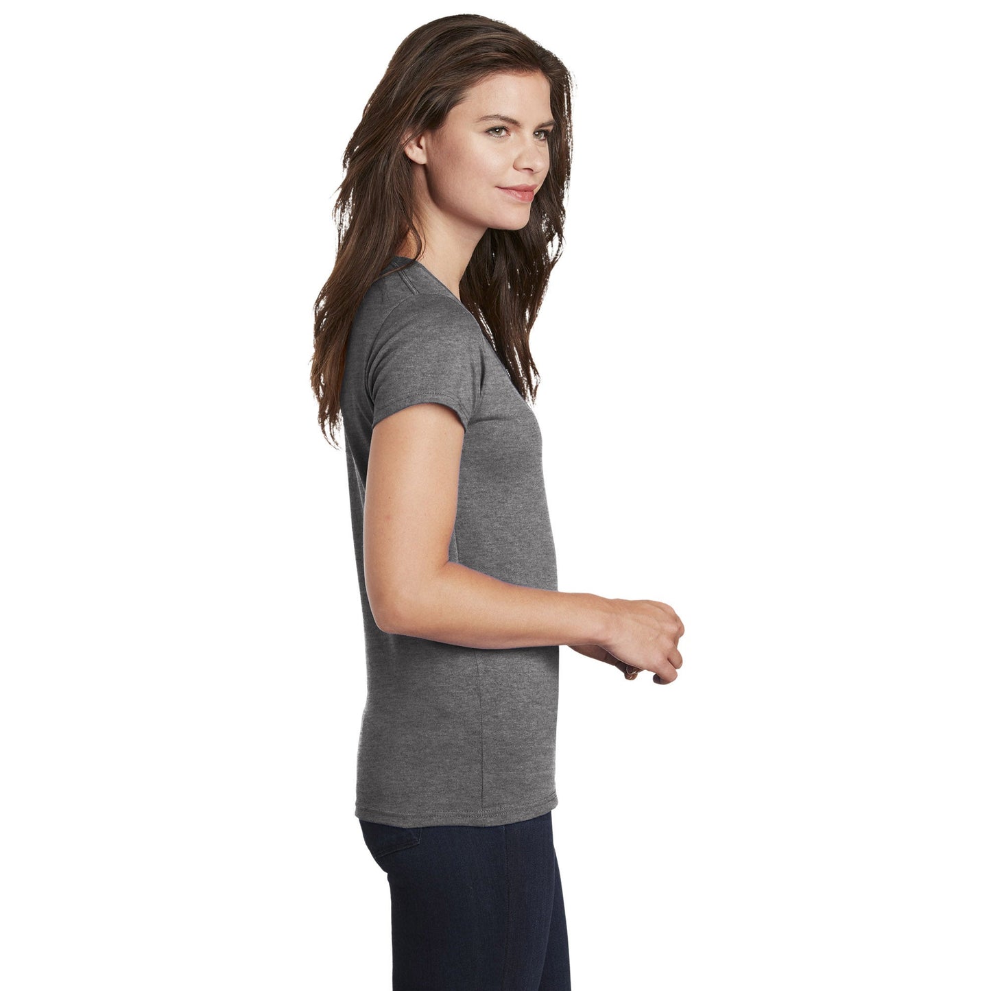 White T-Shirts - Gildan - Stylish Cotton V-Neck - Fashion Fit