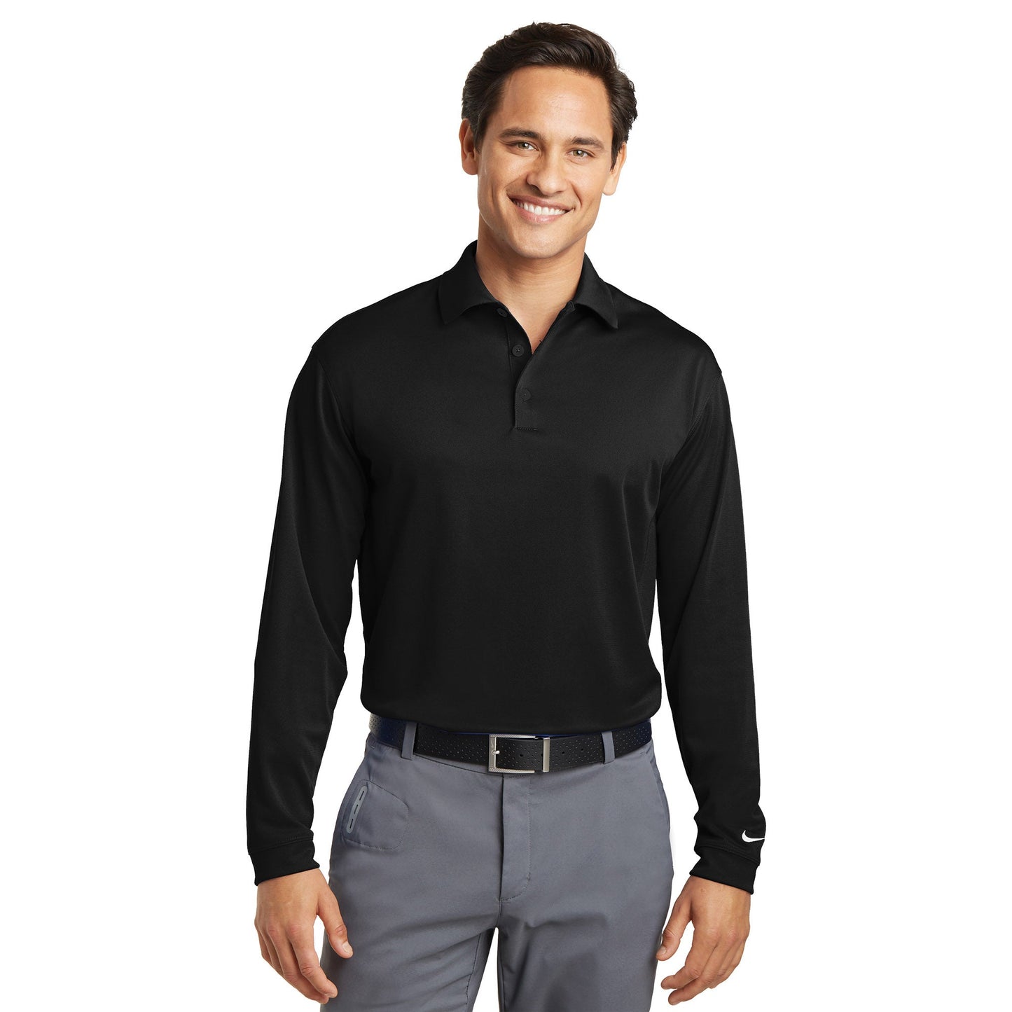 Anthracite Polo Shirt - Nike - Dri-FIT Stretch Fabric - Stylish Comfort