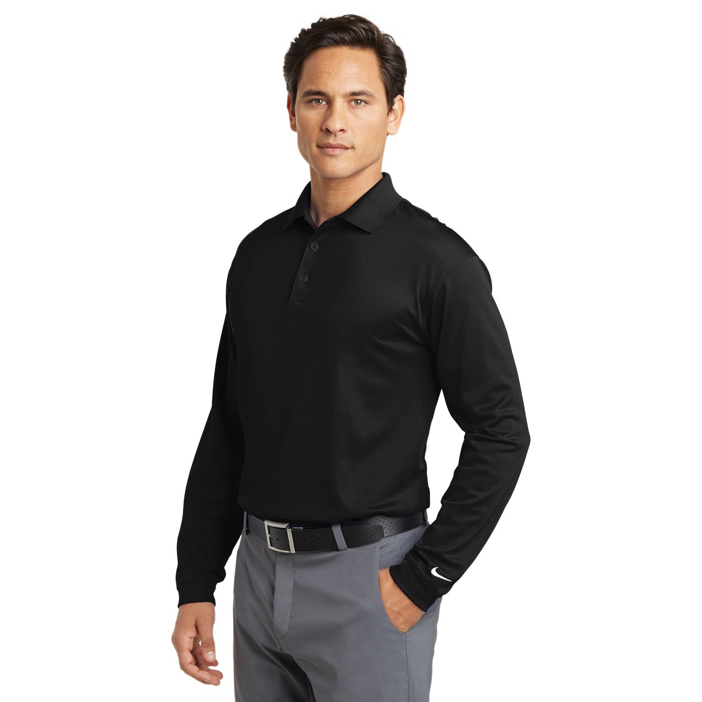 Anthracite Polo Shirt - Nike - Dri-FIT Stretch Fabric - Stylish Comfort