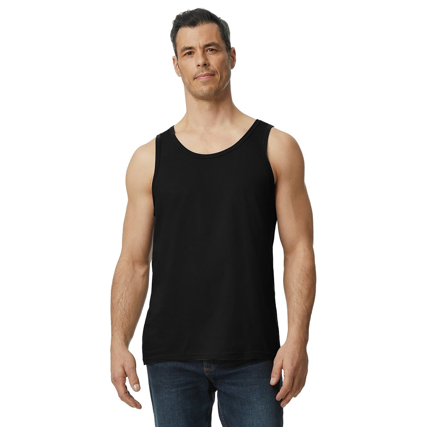 Black Tank Tops - Gildan - Comfortable Cotton Fabric