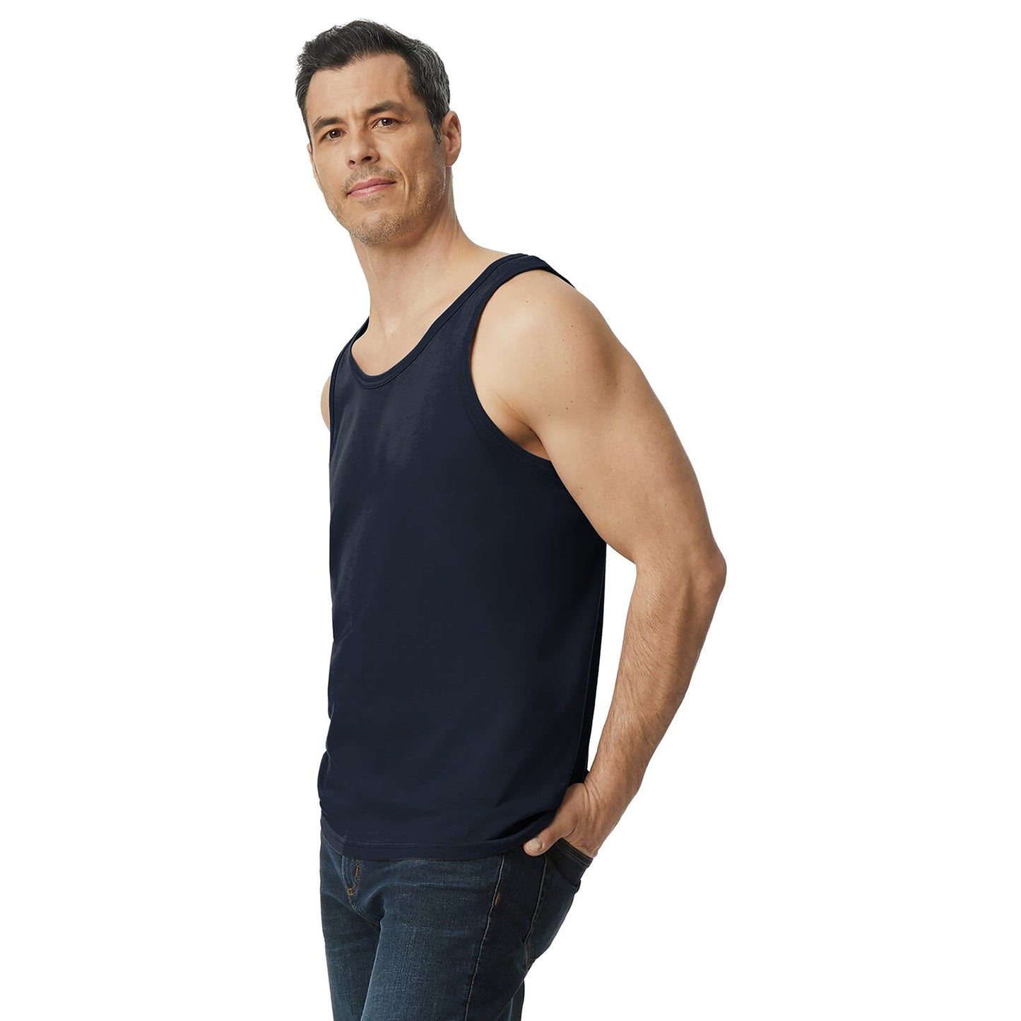 Black Tank Tops - Gildan - Comfortable Cotton Fabric