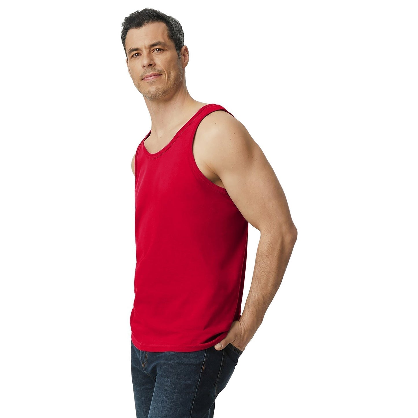 Black Tank Tops - Gildan - Comfortable Cotton Fabric