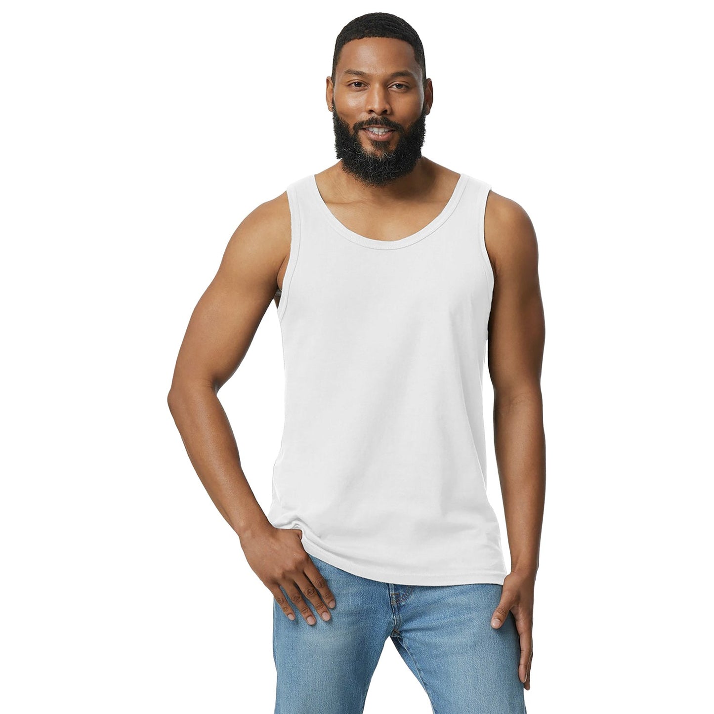 Black Tank Tops - Gildan - Comfortable Cotton Fabric