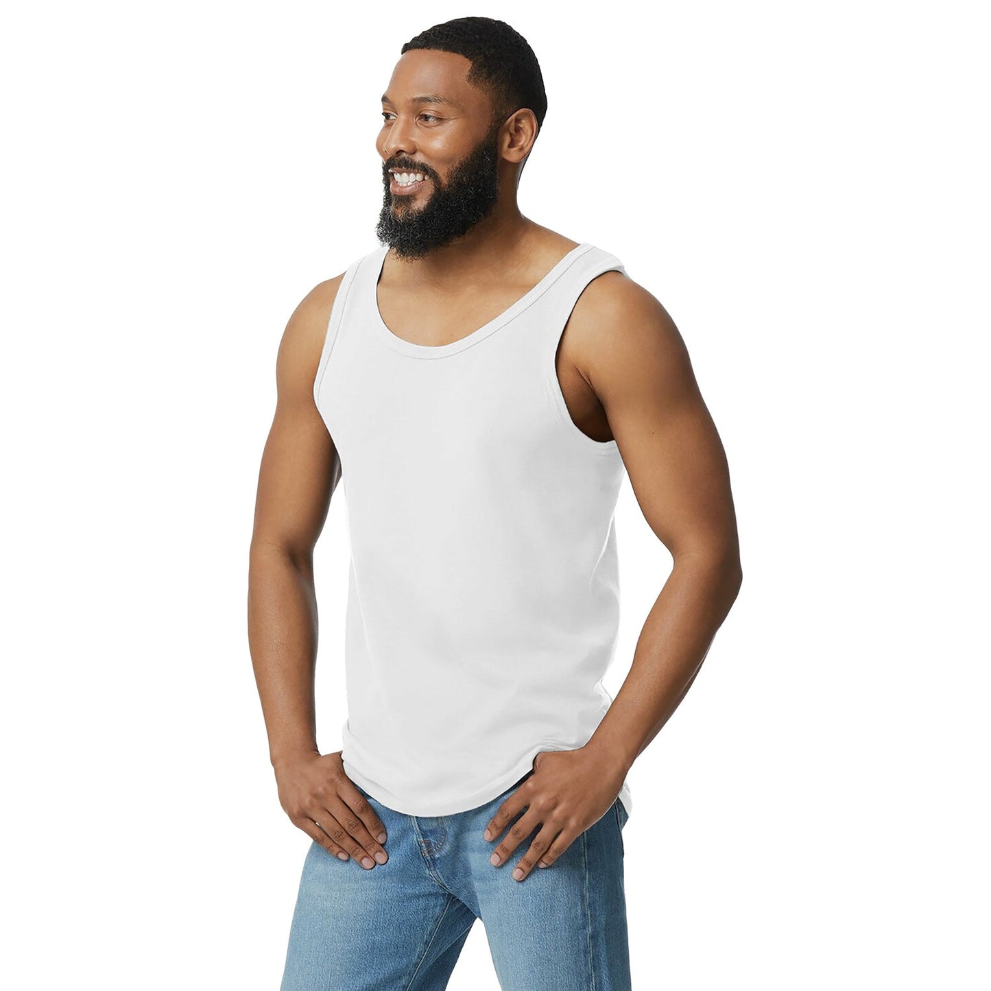 Black Tank Tops - Gildan - Comfortable Cotton Fabric