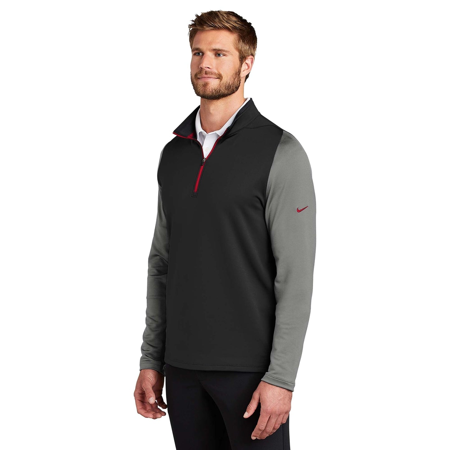 Black/Dark Grey/Gym Red Sweatshirts - Nike - Dri-Fit Fabric