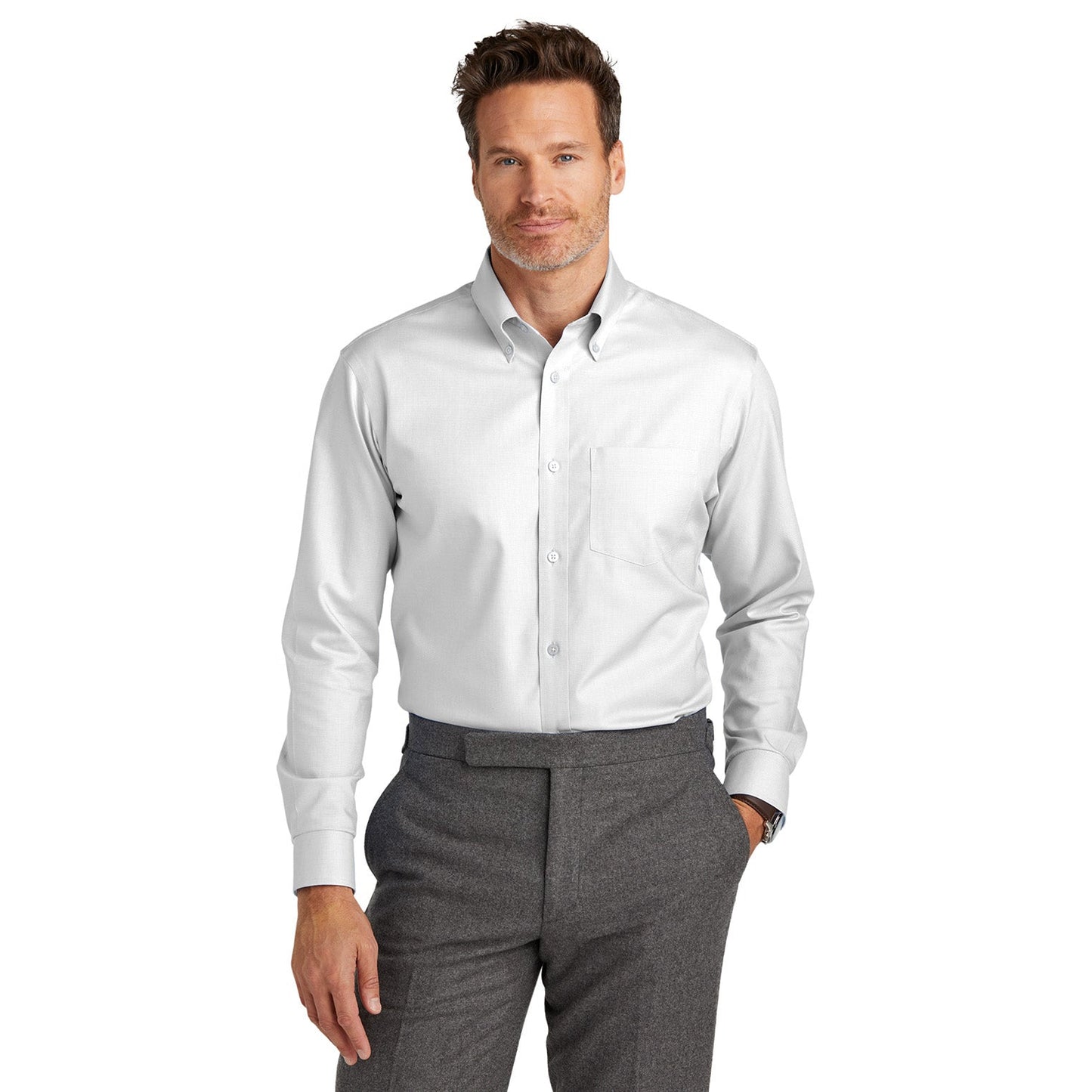 Deep Black Button Up Shirt - Brooks Brothers - Wrinkle-Free