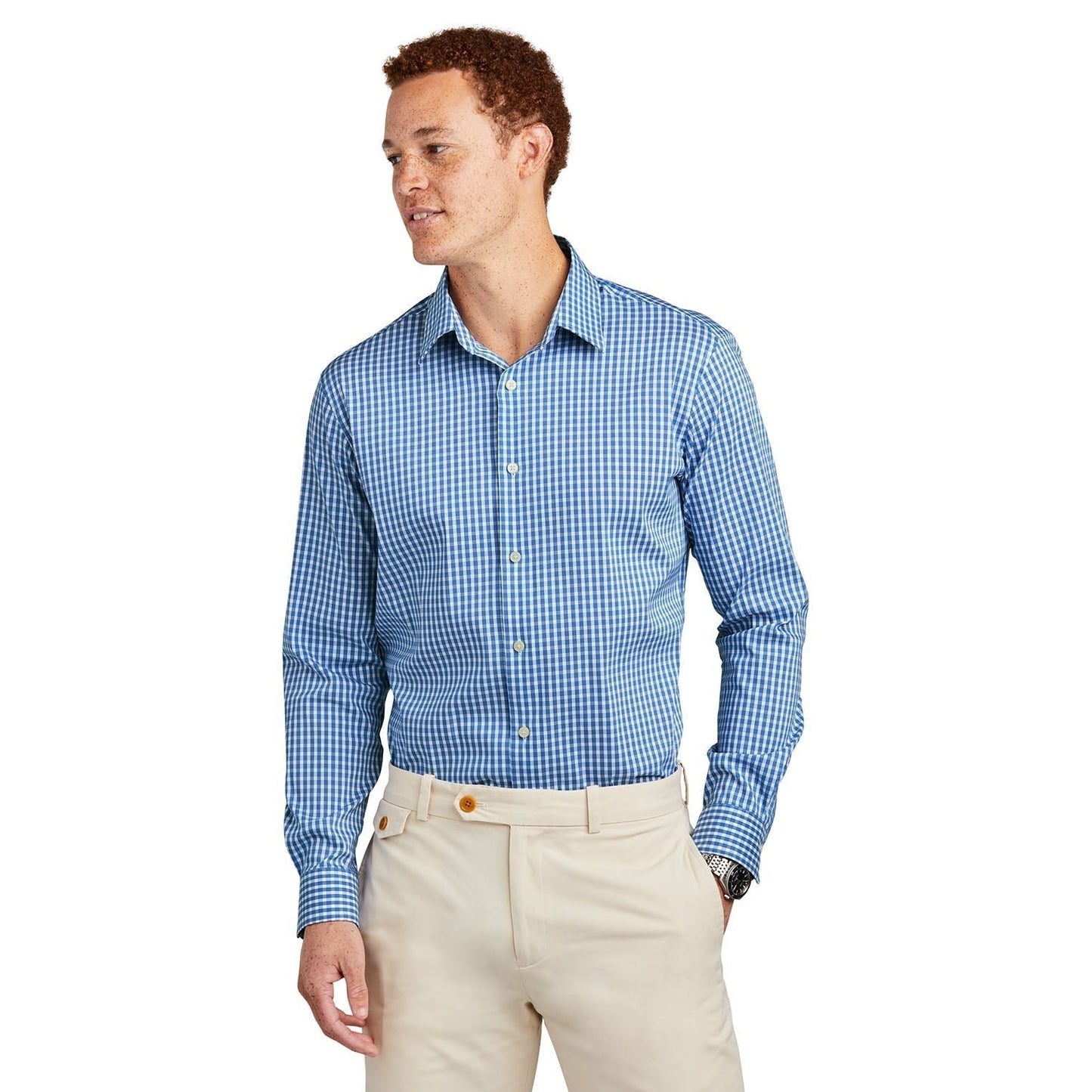 Deep Black Check Shirt - Brooks Brothers - Lightweight Comfort