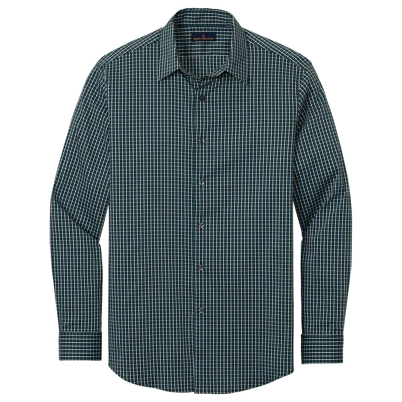 Deep Black Check Shirt - Brooks Brothers - Lightweight Comfort