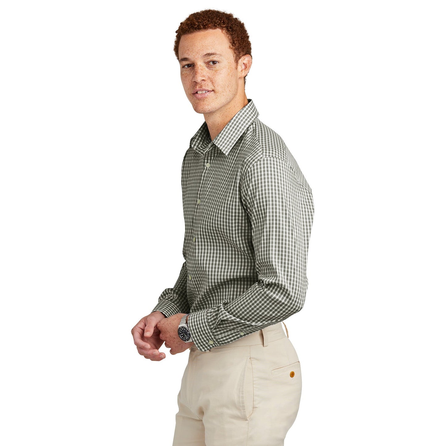 Deep Black Check Shirt - Brooks Brothers - Lightweight Comfort