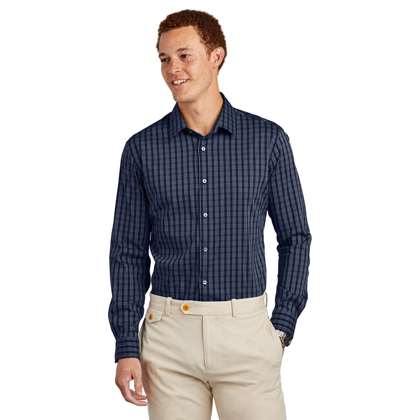 Deep Black Check Shirt - Brooks Brothers - Lightweight Comfort