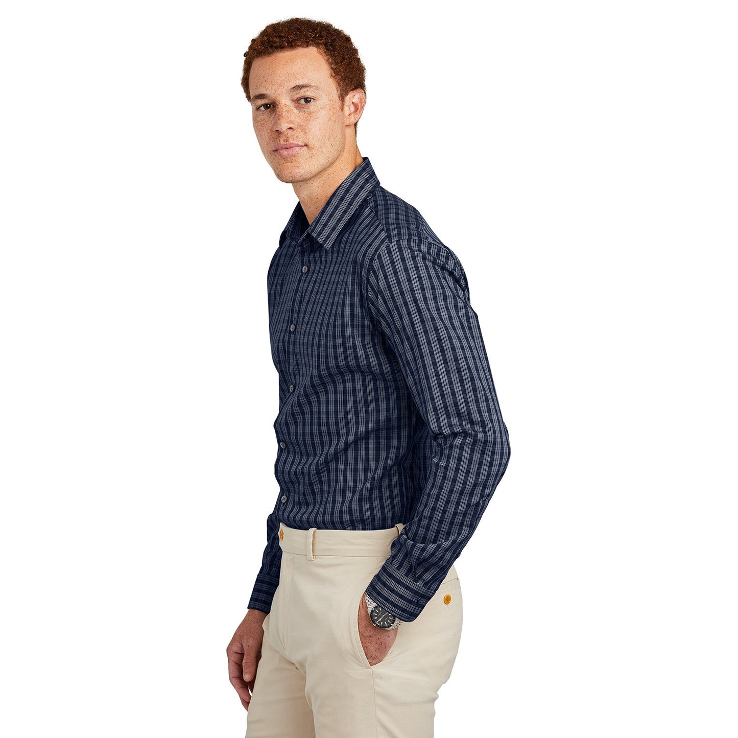 Deep Black Check Shirt - Brooks Brothers - Lightweight Comfort