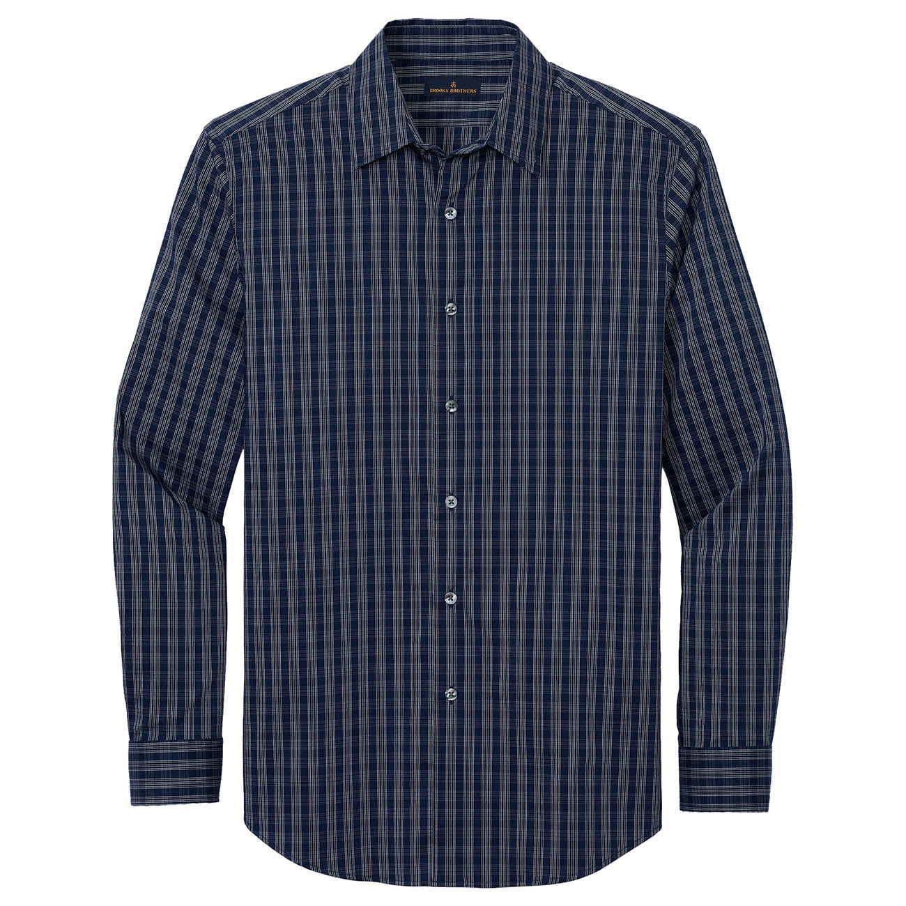 Deep Black Check Shirt - Brooks Brothers - Lightweight Comfort